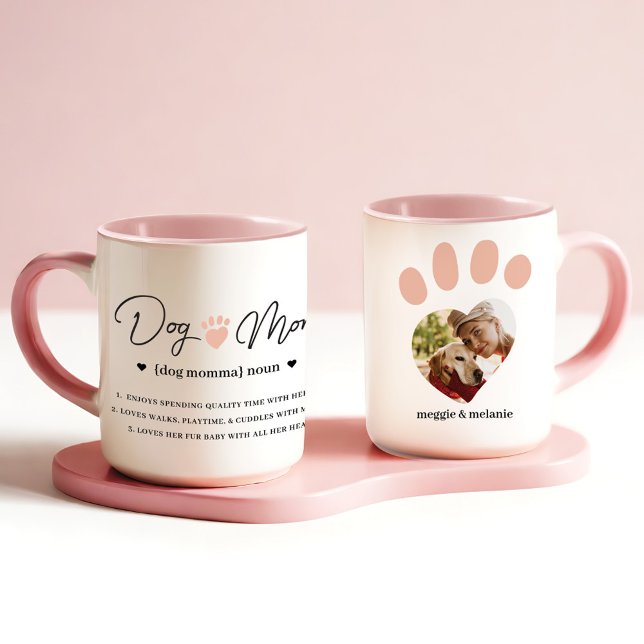 Mug Fun Humorisore Chien Maman Personnalisée Définitio (Fun Humorous Dog Mom Personalized Definition Photo Mug)