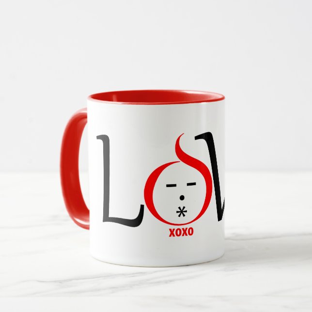 Mug Fun Love personnage design avec xoxo (Devant gauche)