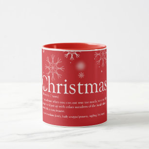Mug Fun moderne Noël Flamme de neige Définition de fam