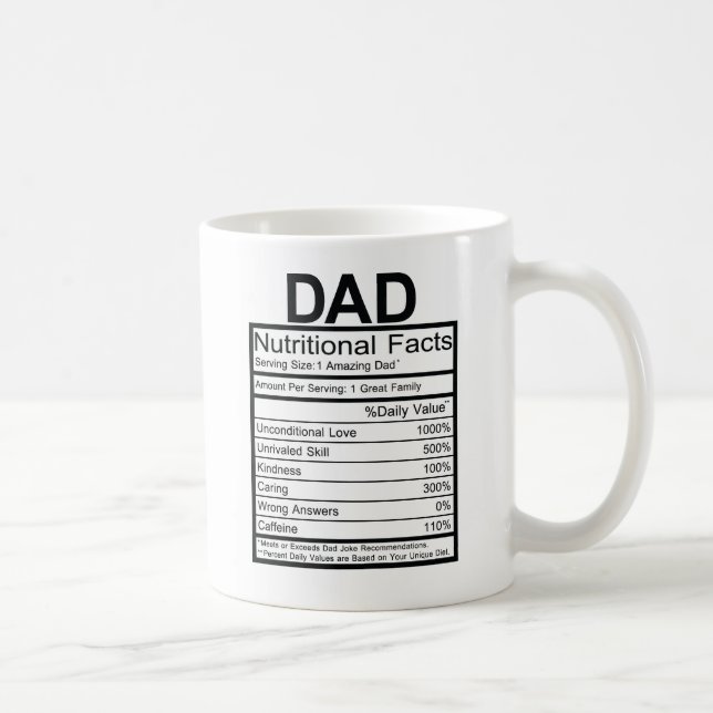 Mug Fun Papa Étiquette nutritionnel (Droite)