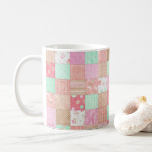 Mug Fun Pastel Vintage Shabby Chic Patchwork Motif
