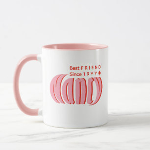 Mug Fun Personnalisé "Nancy" rose et rouge, meilleur a