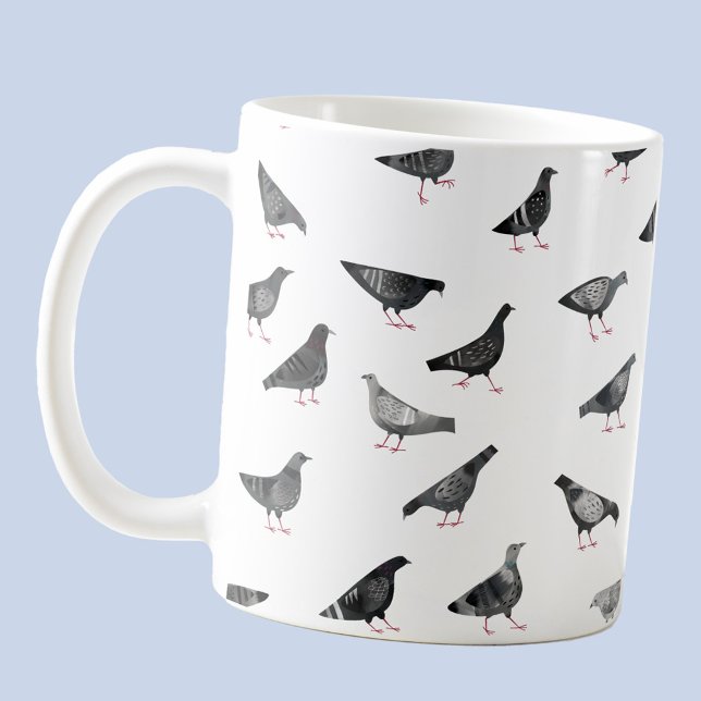 Mug Fun Pigeon Motif (Fun pigeon bird pattern coffee mug)