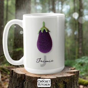 Mug Fun Purple Moderne Minimal Crochet Nom de l'auberg