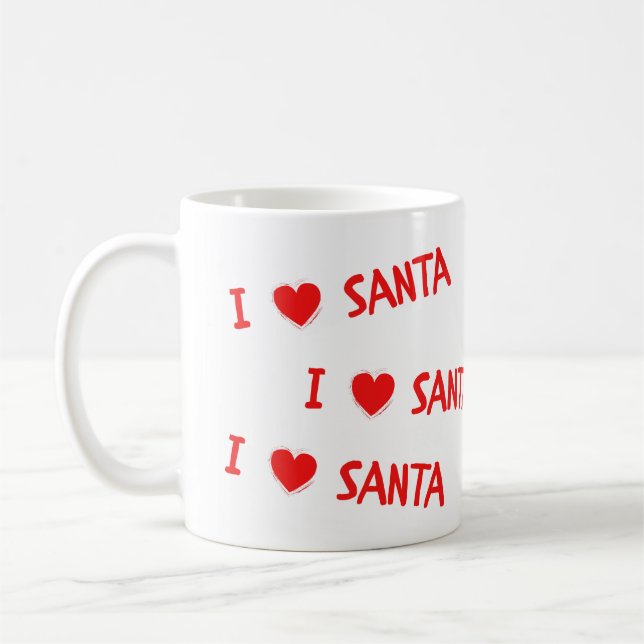 Mug Fun Red Christmas I Love Père Noël Heart (Gauche)