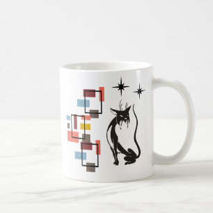 Mug Fun Retro Kitty Carré du milieu du siècle Chat