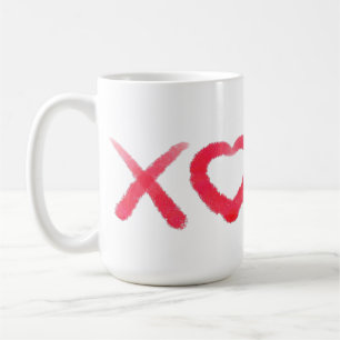 Mug Fun rouge désespéré XOXO aime les baisers