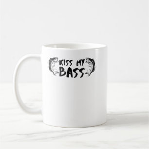 Mug Funky Fishing Kiss My Bass Black Text With Bass Fi