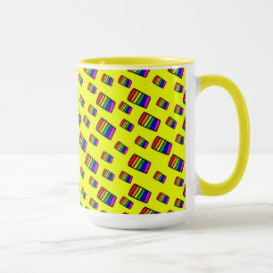 Mug Funky Neon Rainbow Block Motif