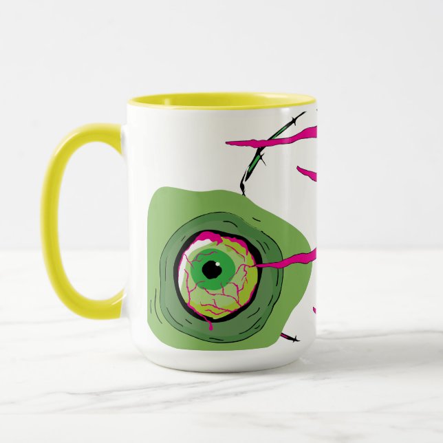 Mug Funky Simple Ghoulish Zombie Scratché Pop Art (Gauche)