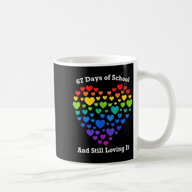 Mug Funny 100th Day Of School Shirt Teacher Heart Vale (Droite)