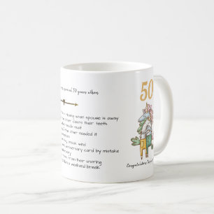 Mug FUNNY 50e anniversaire Mariage Unicornes Customisé