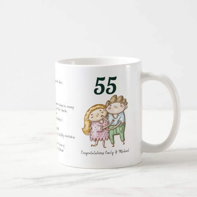 Mug FUNNY 55e anniversaire de Mariage Personnalisé (Droite)