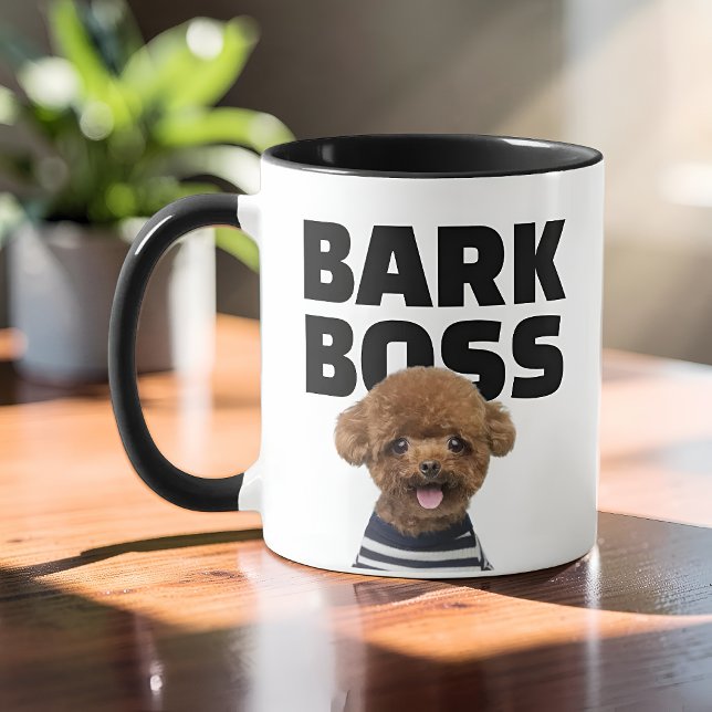 Mug Funny Bark Boss Dog Photo Personalized (Créateur téléchargé)