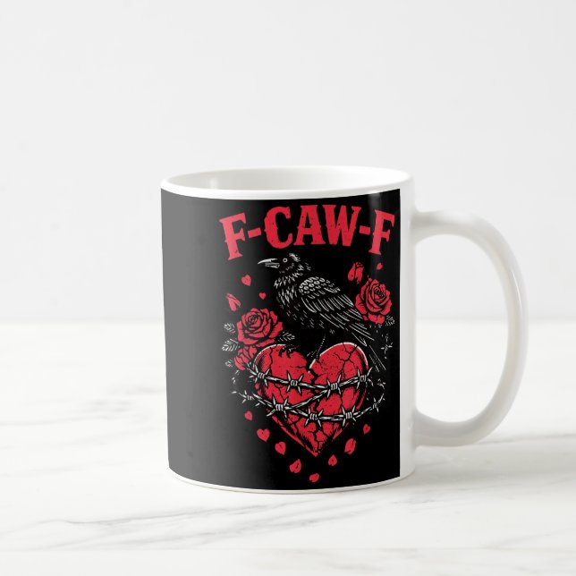 Mug Funny Black Bird F-caw-f Anti Valentines Day Singl (Droite)