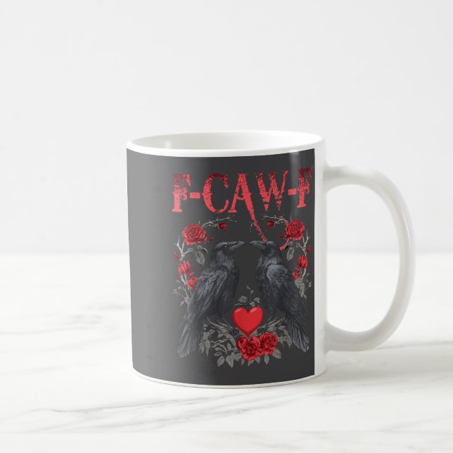 Mug Funny Black Bird F-caw-f Anti Valentines Day Singl (Droite)