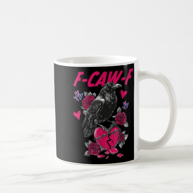 Mug Funny Black Bird F-caw-f Anti Valentines Day Singl (Droite)
