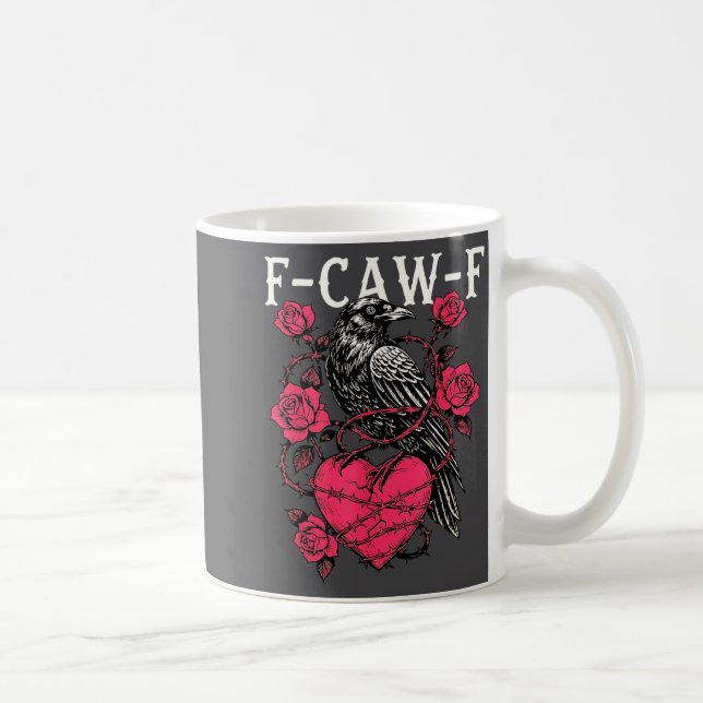 Mug Funny Black Bird F-caw-f Anti Valentines Day Singl (Droite)