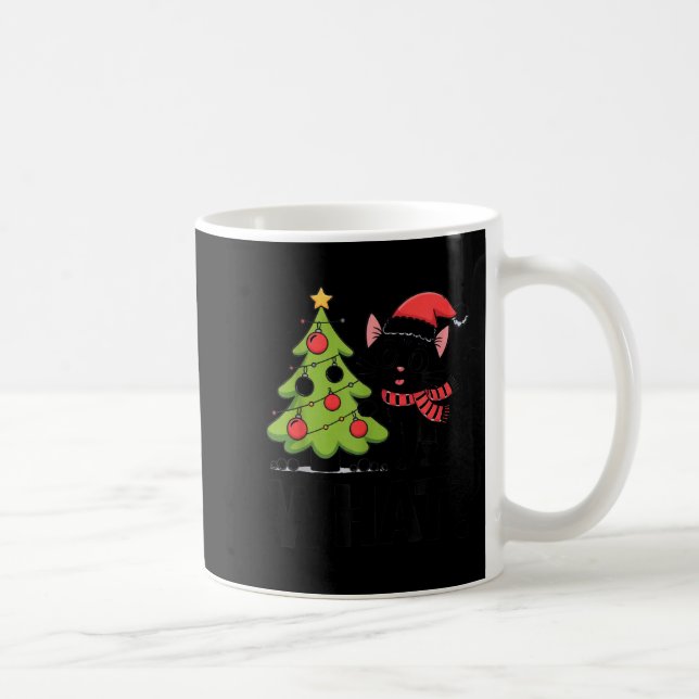 Mug Funny Black Ca Pushing Christmas Tree Over Cat Wha (Droite)