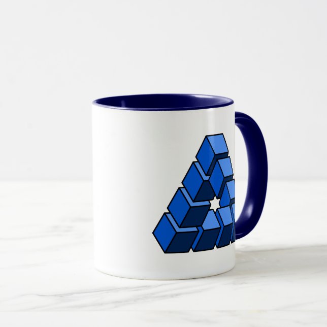 Mug Funny Blue Black Toy Blocks Triangle Vector Art (Devant droit)