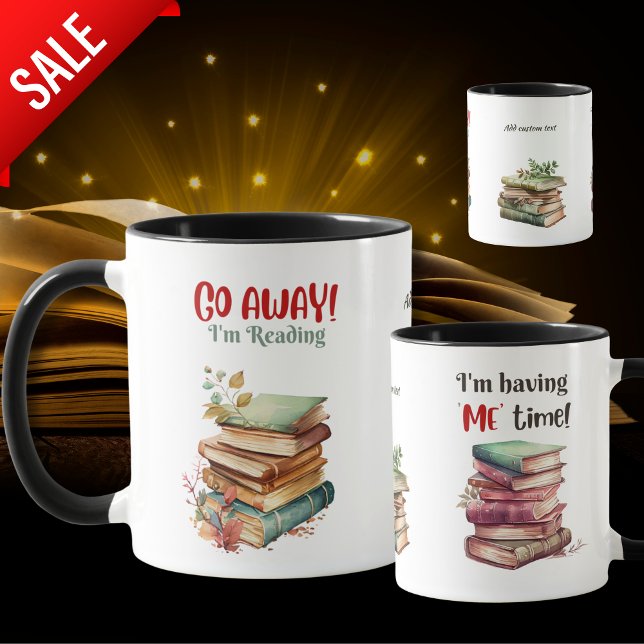 Mug Funny Book Lover Bibliophile Personnalisé Illustré (Créateur téléchargé)
