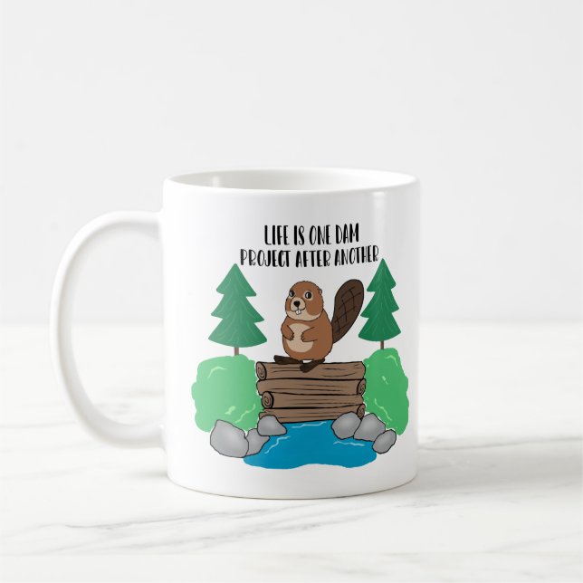Mug Funny Busy Beaver Dam Project (Gauche)