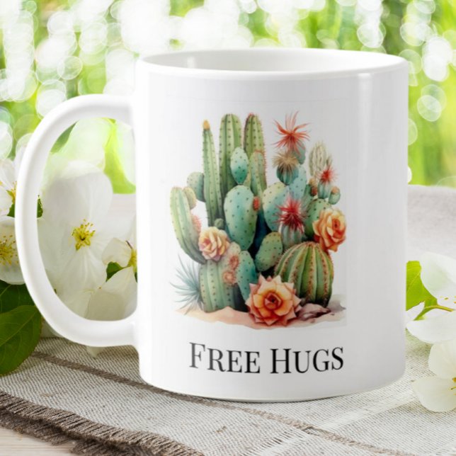 Mug Funny Cactus Gratuit Hugs Garden House Plantes Pot (Créateur téléchargé)
