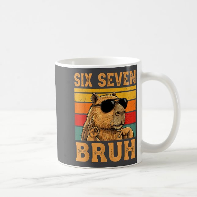 Mug Funny Capybara 67 Meme Six Seven Bruh Boys Teens K (Droite)