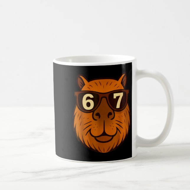 Mug Funny Capybara Sungles 67 Six Seven Meme  (Droite)
