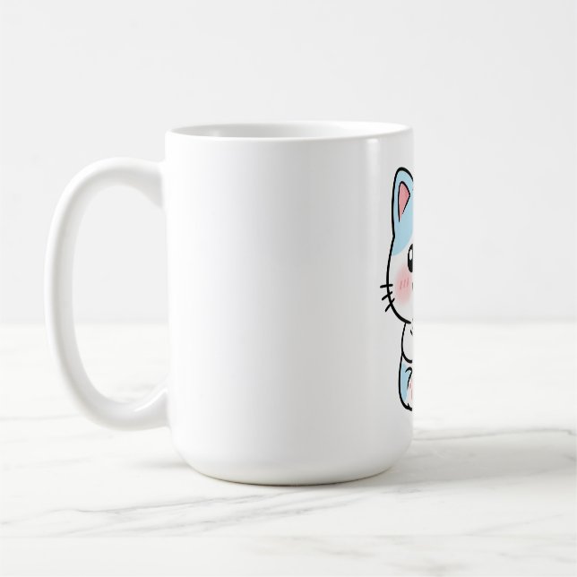 Mug Funny Cat Drinking a Cute Drink (Gauche)