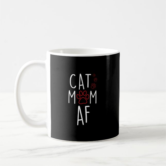 Mug Funny Cat Mom AF Crazy Cat Lady Meme (Gauche)
