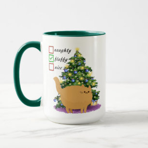 Mug Funny Chat - Liste de vérification de Noël