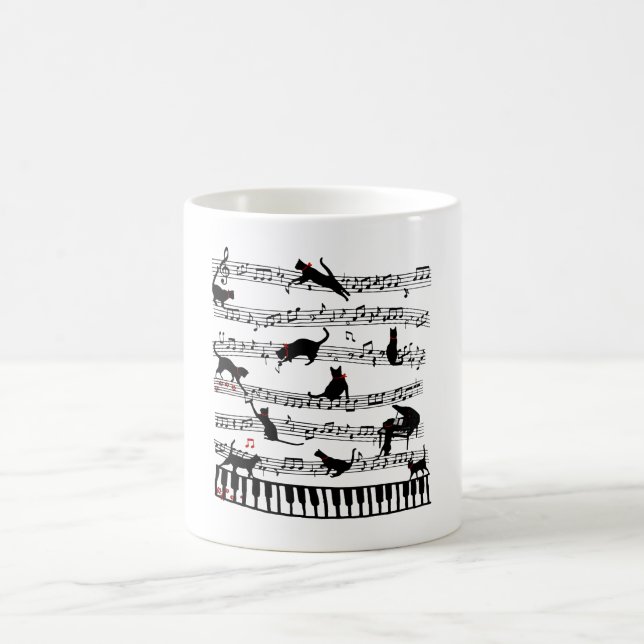 Mug Funny Chat Music Note, Cadeau Pour Piano Player, M (Centre)