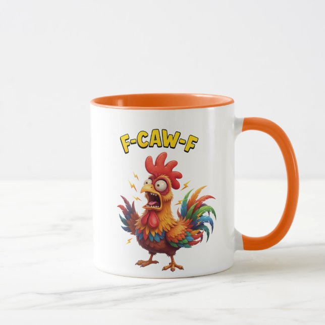 Mug Funny Chicken F-Caw-F Rooster Meme Coffee (Droite)