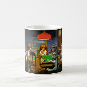 Mug Funny Chiens Vintages jouant au poker