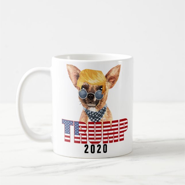 Mug Funny Chihuahua Avec Les Cheveux Trump (Gauche)