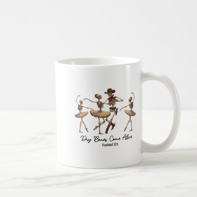 Mug Funny Christian Halloween Ballet Cowboy Skeleton P (Droite)