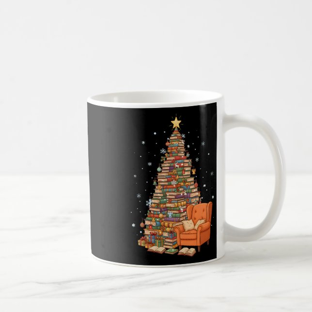 Mug Funny Christmas Books Tree Book Lover Teacher Libr (Droite)