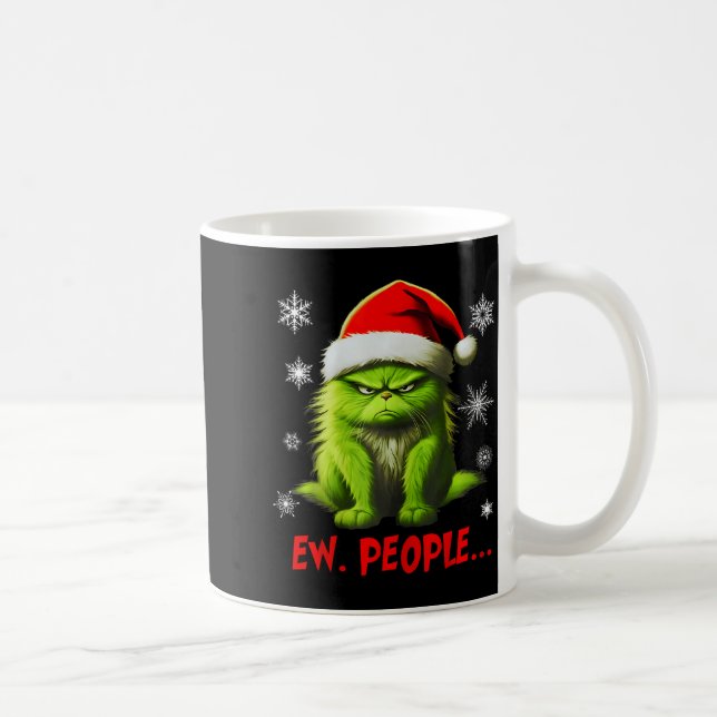 Mug Funny Christmas Cat Ew People Meowy Cat Lovers Men (Droite)