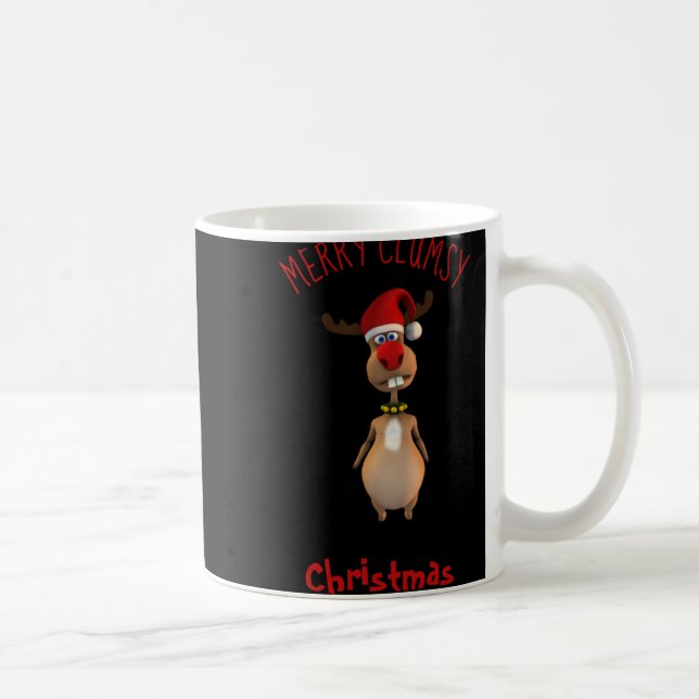 Mug Funny Clumsy Reindeer Merry Christmas T Shirt  (Droite)