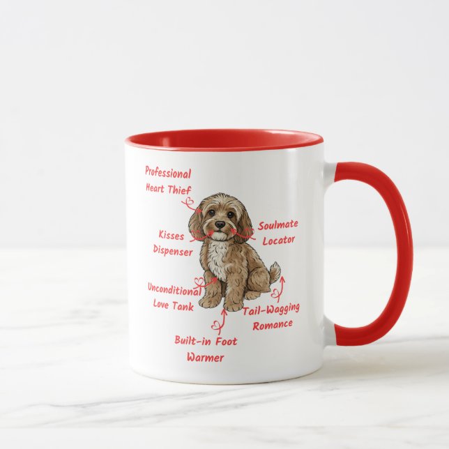Mug Funny Cockapoo Anatomy - Unique Valentine Gift (Droite)