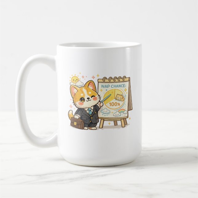 Mug Funny Corgi Weather Nap Chance (Gauche)