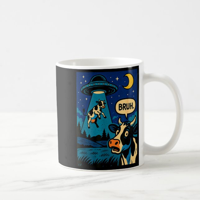 Mug Funny Cow Meme Ufo Alien Zoo Boys Girls Kids  (Droite)