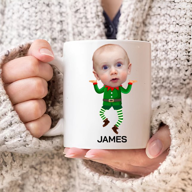 Mug Funny Custom Baby Face Elf Noël (Créateur téléchargé)