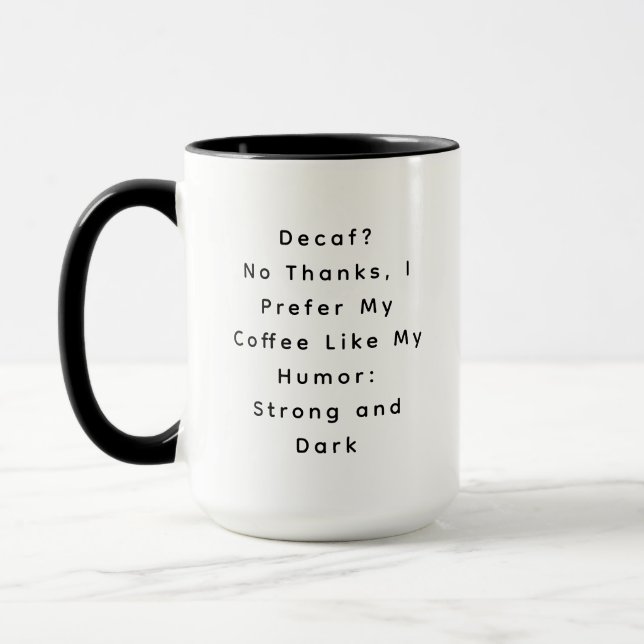 Mug Funny Decaf Non Merci Typographie (Gauche)