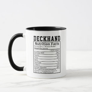 Mug Funny Deckhand Nutrition Facts Personnel Travaille