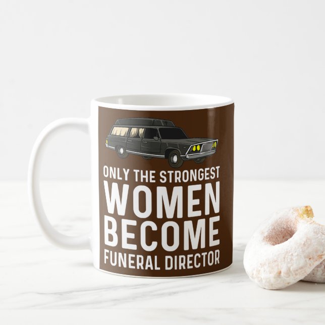 Mug Funny Directeur Funéraire Cadeau Femme Maman Morti (Avec donut)