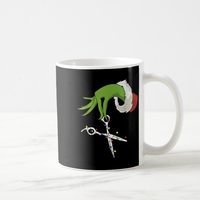 Mug Funny Elf Hands Hair Stylist Hairdresser Scissor B (Droite)