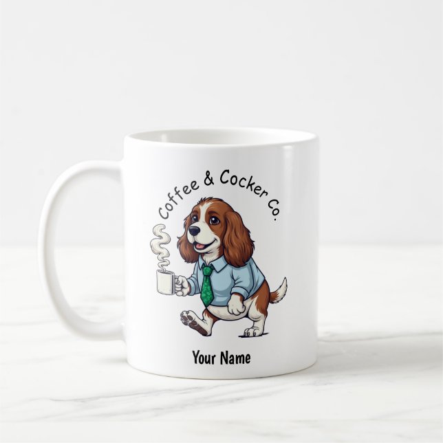 Mug Funny English Cocker Spaniel Business Suit Coffee  (Gauche)