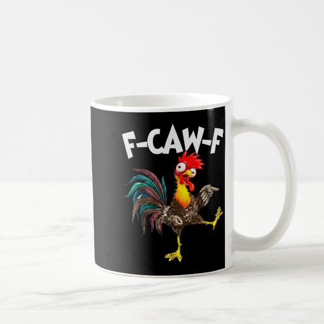 Mug Funny F-awk-f Chicken F-caw-f Rooster Pun Retro  (Droite)